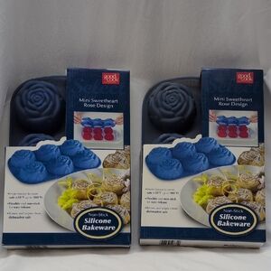 Good Cook 6-Cup Mini Rose Cupcake Pan Silicon Baking Mold NEW